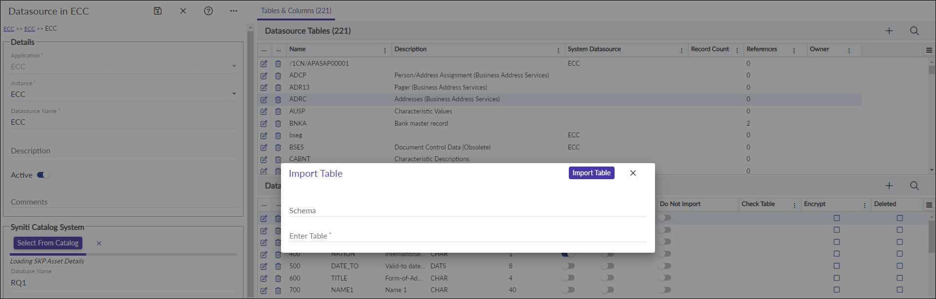 Adding & Editing Tables or Columns