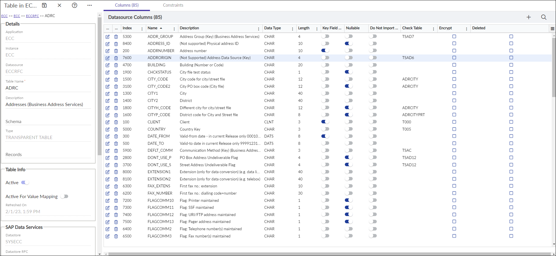Adding & Editing Tables or Columns