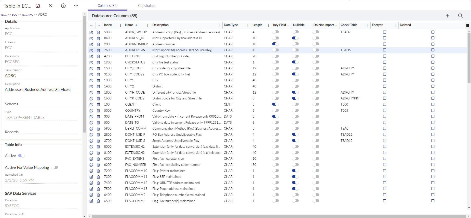 Adding & Editing Tables or Columns