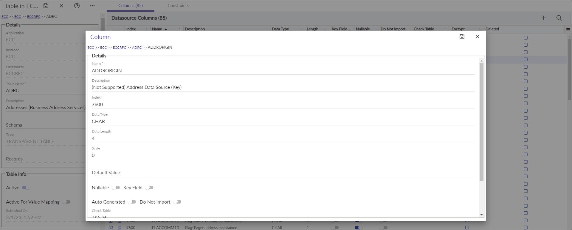 Adding & Editing Tables or Columns