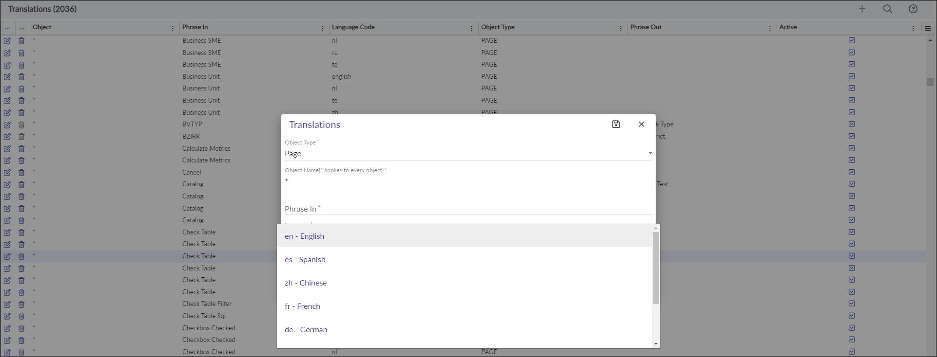 Column Translations