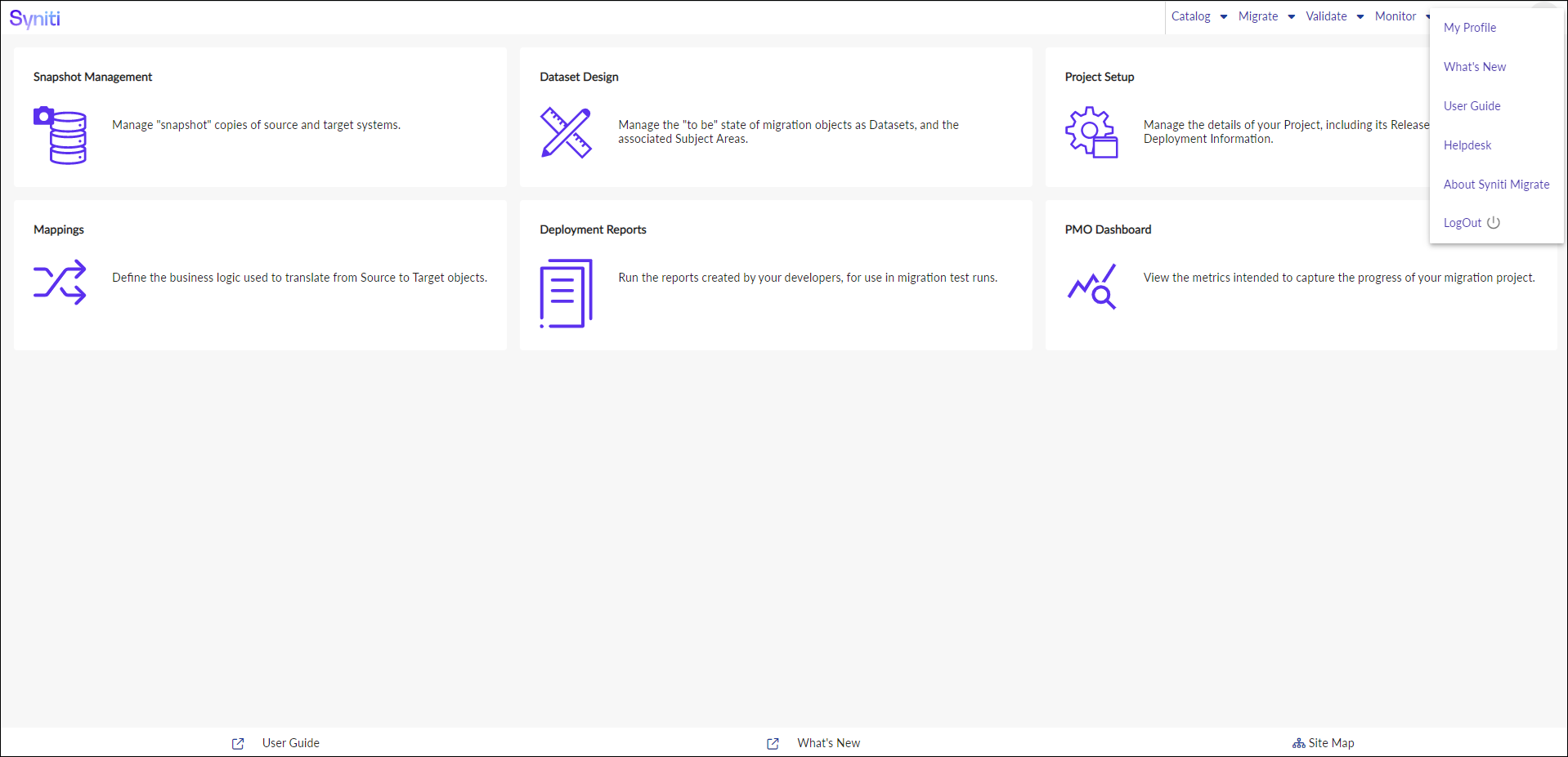 Migration User Interface