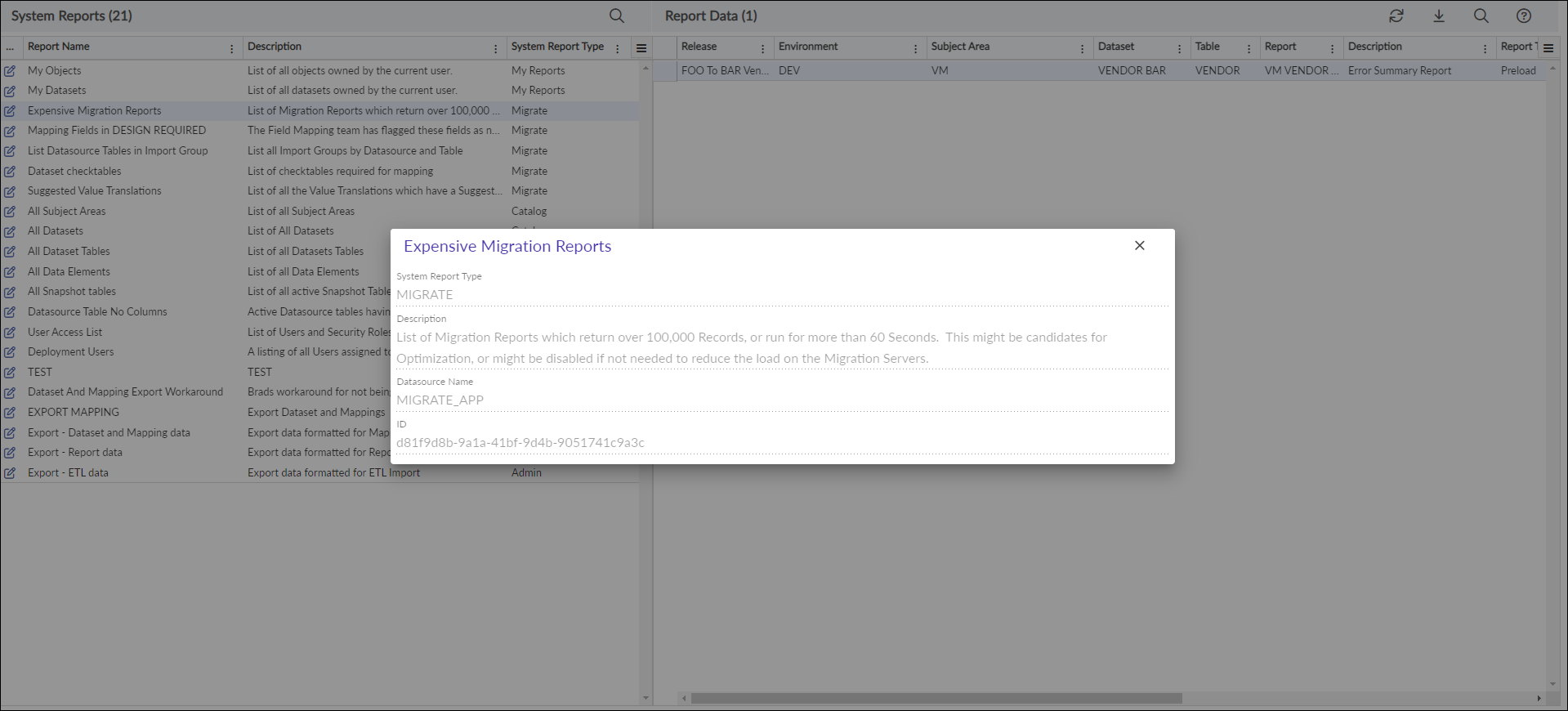 System Reports