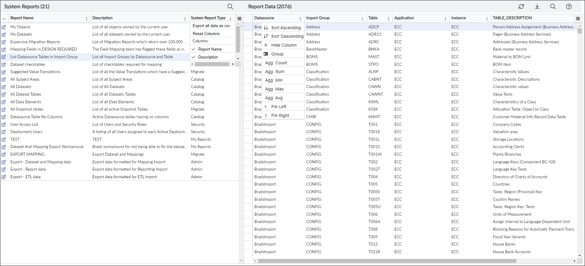 System Reports