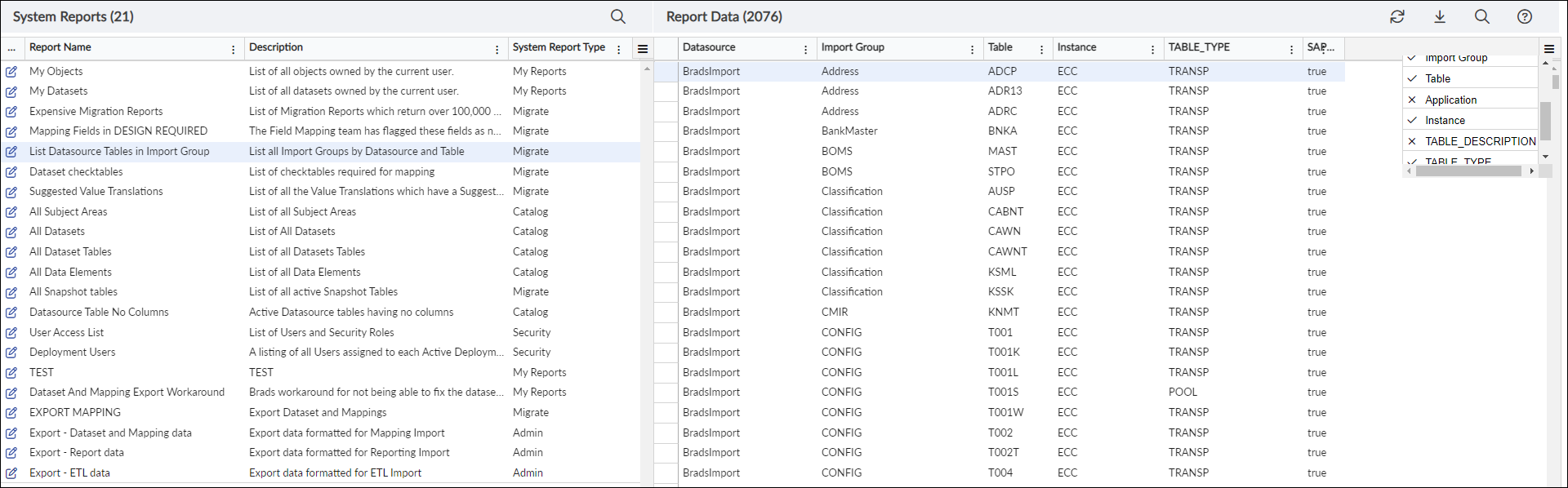 System Reports