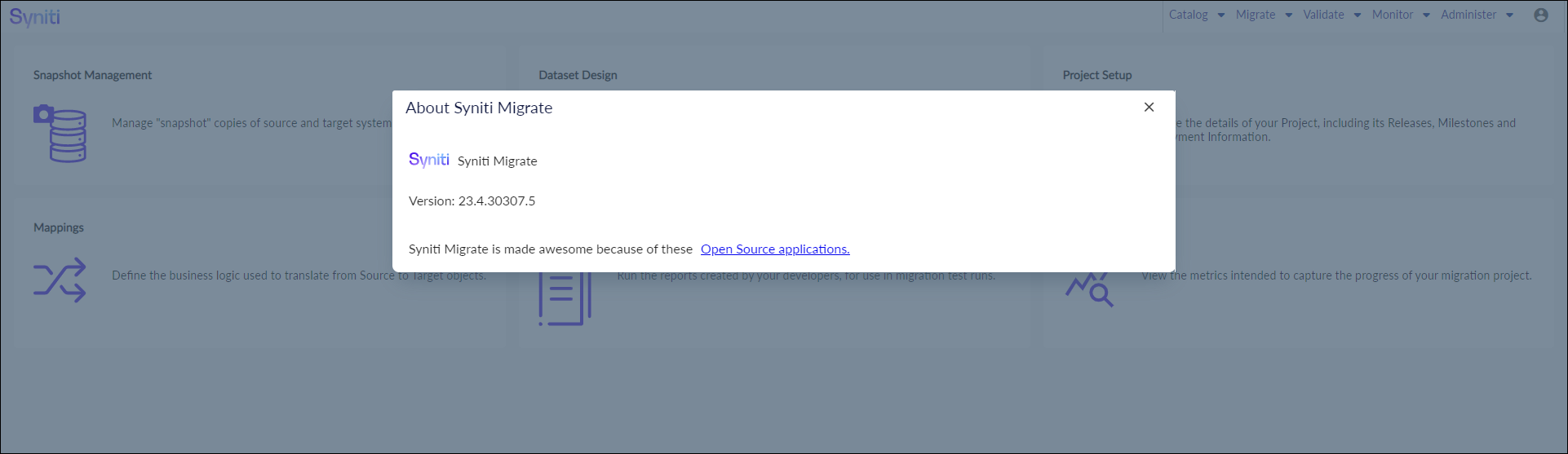 Migration User Interface